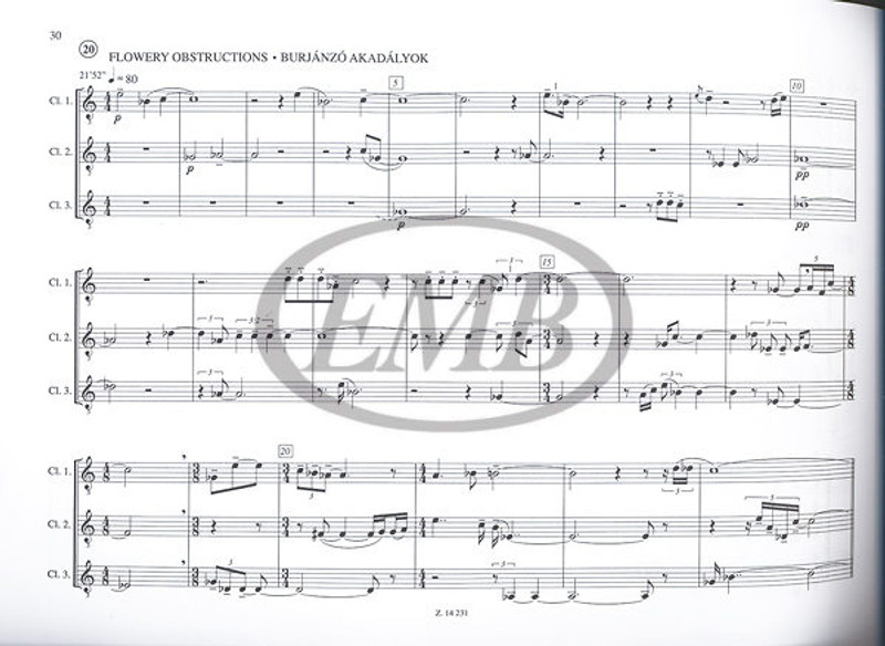 Csapó Gyula Sutraecitations  for soprano or tenor voicefor mezzo-soprano or bariton voice and four players  playing score  sheet music (9790080142318)