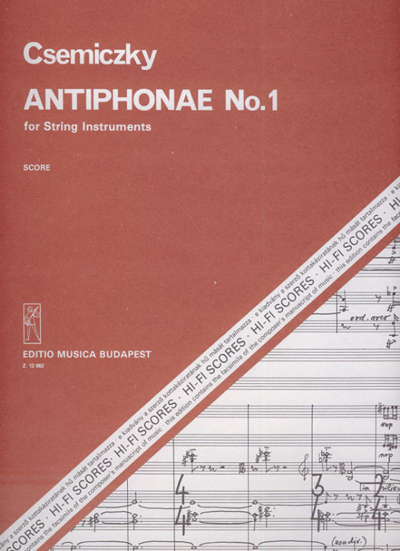 Csemiczky Miklós: Antiphonae No. 1 / for string instruments / score / sheet music (9790080128626)