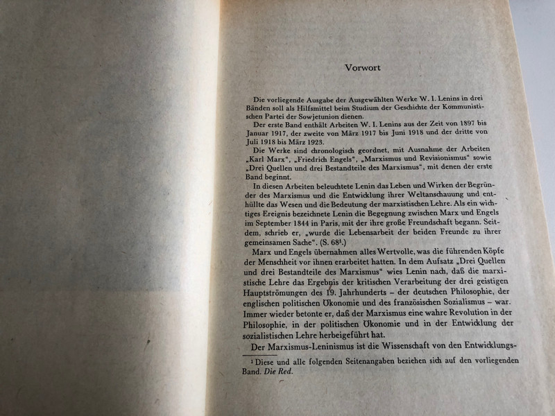 W.I.LENIN / AUSGEWÄHLTE WERKE / BAND I / Institut für Marxismus-Leninismus beim ZK der KPdsU / DIETZ VERLAG BERLIN 1978 / Hardcover 