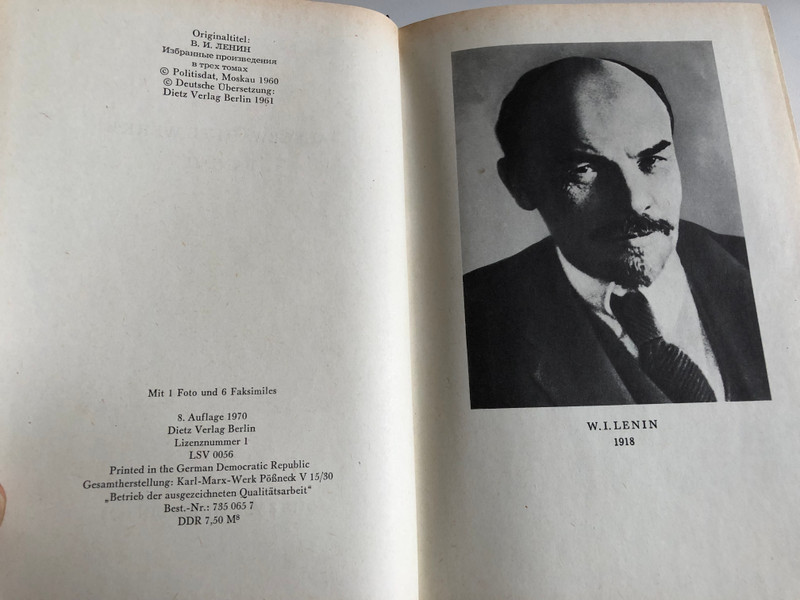 W.I.LENIN / AUSGEWÄHLTE WERKE / BAND II / Institut für Marxismus-Leninismus beim ZK der KPASU / DIETZ VERLAG BERLIN 1978 / HARDCOVER