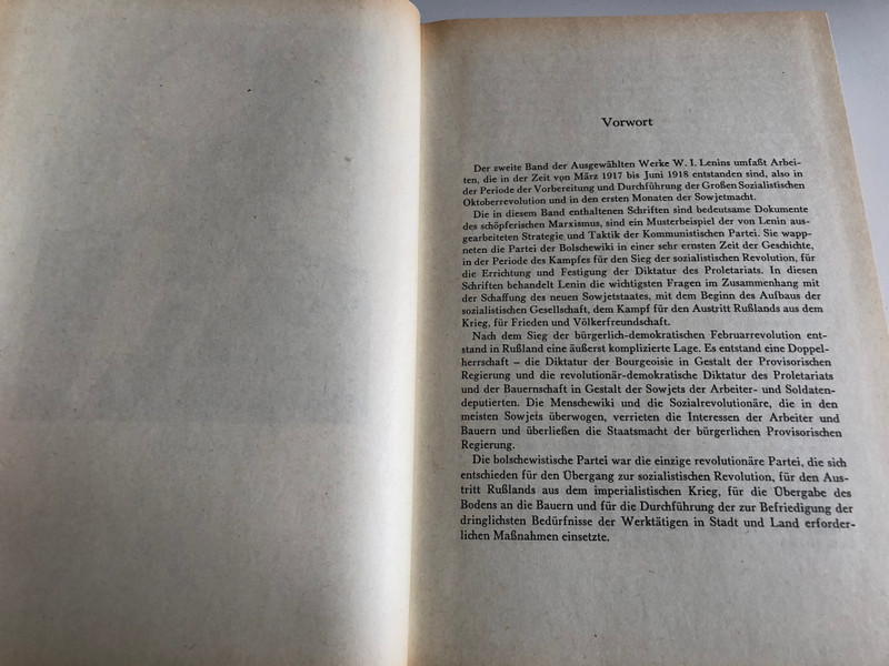 W.I.LENIN / AUSGEWÄHLTE WERKE / BAND II / Institut für Marxismus-Leninismus beim ZK der KPASU / DIETZ VERLAG BERLIN 1978 / HARDCOVER