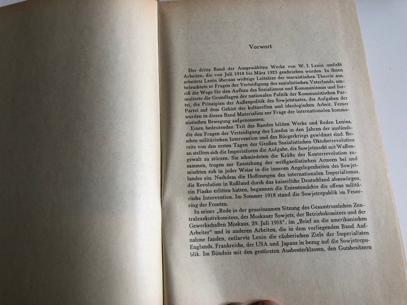 W.I.LENIN / AUSGEWÄHLTE WERKE / BAND III / Institut für Marsismus-Leninismus beina ZK der KPdSU / DIETZ VERLAG BERLIN 1978 / HARDCOVER