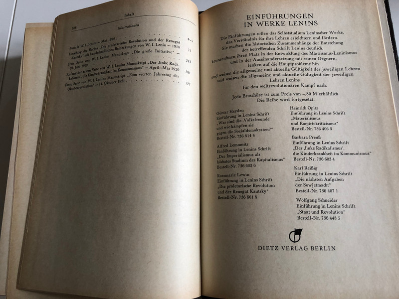 W.I.LENIN / AUSGEWÄHLTE WERKE / BAND III / Institut für Marsismus-Leninismus beina ZK der KPdSU / DIETZ VERLAG BERLIN 1978 / HARDCOVER