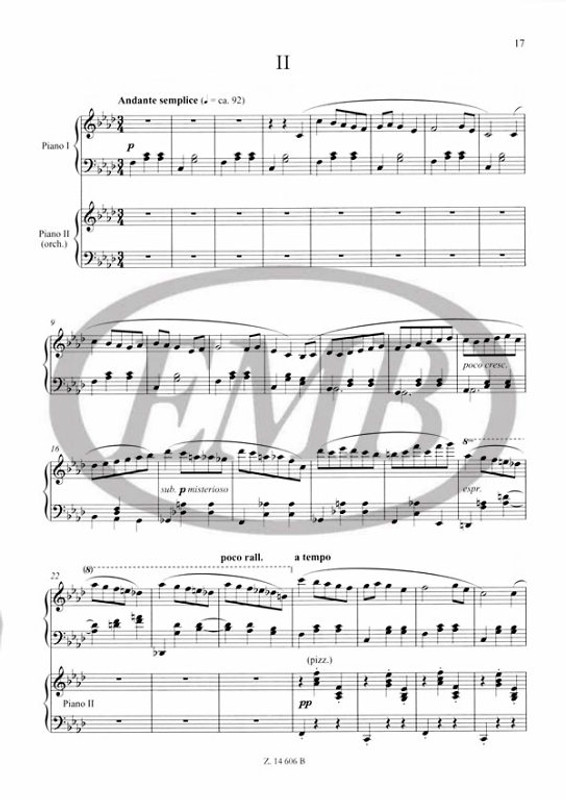 Csengery Dániel Concertino for piano and string orchestra  Reduction for two pianos  sheet music (9790080146064)