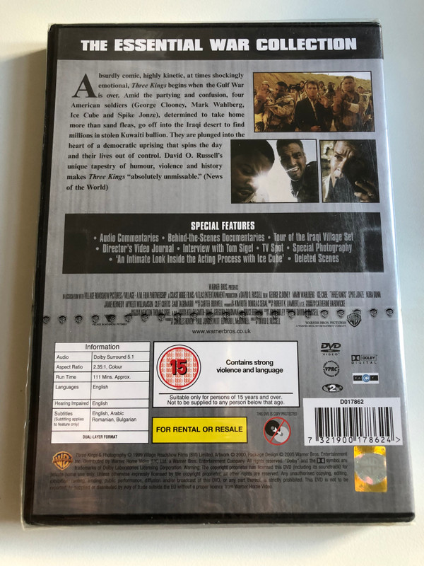 Three Kings  Directed by David O. Russell  THE ESSENTIAL WAR COLLECTION  DVD Video (7321900178624)