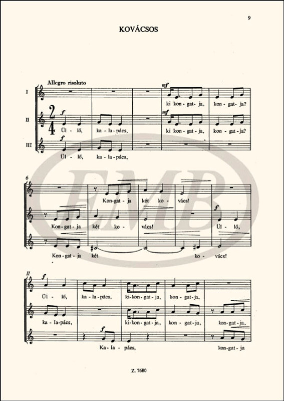 Kocsár Miklós Gyermekkarok I  Words by Csanádi Imre  sheet music (9790080076804)