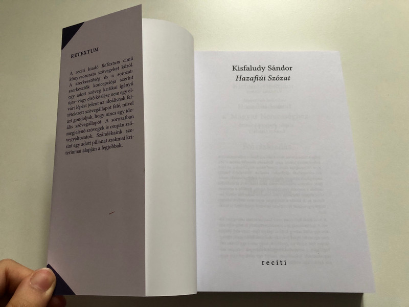 Hazafiúi Szózat a' Magyar Nemességhez (1809) / KISFALUDY SÁNDOR / Forráskiadás / sajtó alá rendezte NAGY ÁGOSTON / retextum / r.e.c.i.t.i / Budapest, 2022 / Paperback (9786156255457)