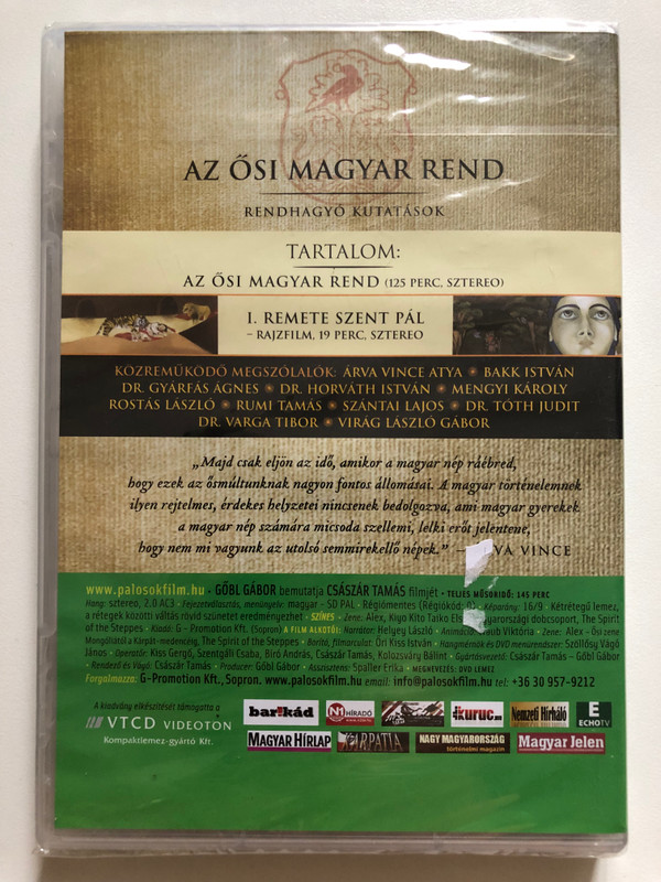 AZ ŐSI MAGYAR REND / RENDHAGYÓ KUTATÁSOK / AZ EGYETLEN MAGYAR ALAPÍTÁSÚ SZERZETESRENDROL / ISMERETTERJESZTŐ DOKUMENTUMFILM / Pálsok / DVD Video
