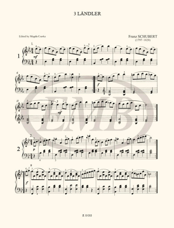 Schubert, Franz EASY MASTERPIECES FOR PIANO  Selected and edited by Csurka Magda  sheet music (9790080132128)