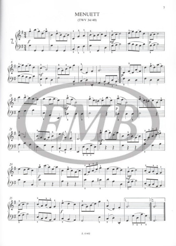 Telemann, Georg Philipp EASY MASTERPIECES FOR PIANO  Selected and edited by Csurka Magda  sheet music (9790080134528)