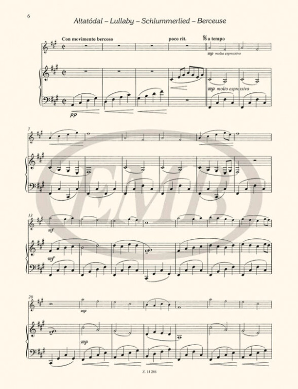 Szelényi István Twelve Easy Little Pieces for flute with piano accompaniment  Transcribed by Czeloth Csetényi Gyula  Piano part revised by Szelényi László (9790080142868)