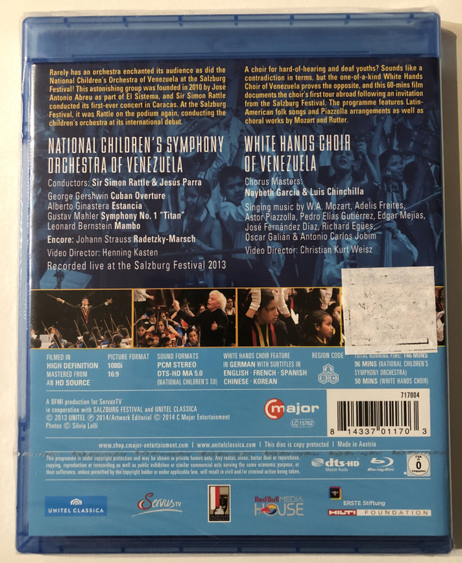 EL SISTEMA - AT THE SALZBURG FESTIVAL / NATIONAL CHILDREN'S SYMPHONY ORCHESTRA OF VENEZUELA / WHITE HANDS CHOIR OF VENEZUELA, NAVBETH GARCÍA, LUIS CHINCHILLA / major / UNITEL CLASSICA / Blu-ray DVD Video (814337011703)