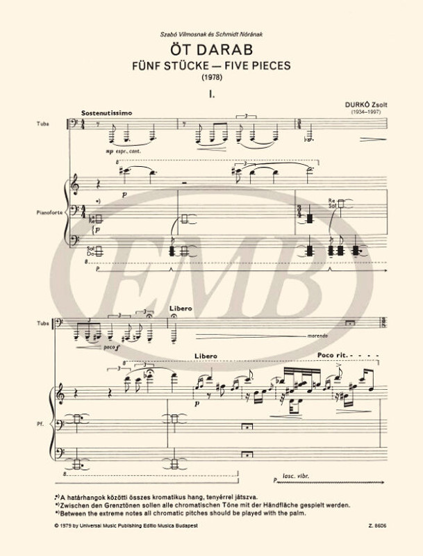 Durkó Zsolt Eght horn duets  sheet music (9790080086056)