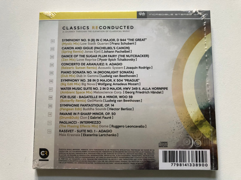 Classics Reconducted - A Journey Through The Elevation Of Classical Music / Downtempo Remixes Based On Recordings By: Herbert Von Karajan, Jascha Horestein, George Szell, Jacek Kaspszyk / Music Brokers Audio CD 2014 / MBB9315