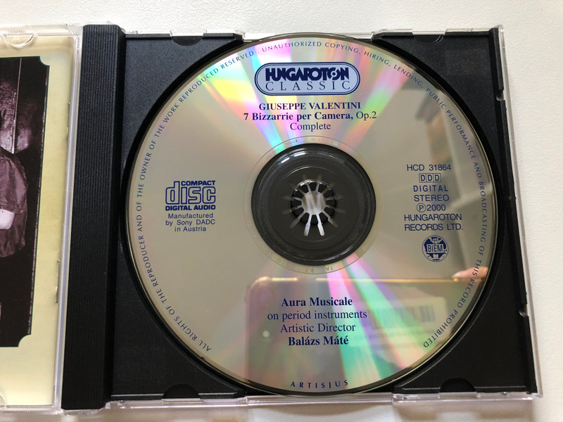 Valentini: 7 Bizzarrie Per Camera, Op.2 - Aura Musicale on period instruments, artistic director: Balázs Máté / Hungaroton Classic Audio CD 2000 Stereo / HCD 31864