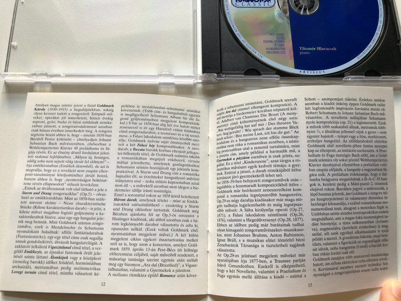 Goldmark: Works For Piano Vol. 2 (Complete) - Tihamér Hlavacsek / Hungaroton Classic Audio CD 2007 Stereo / HCD 32493