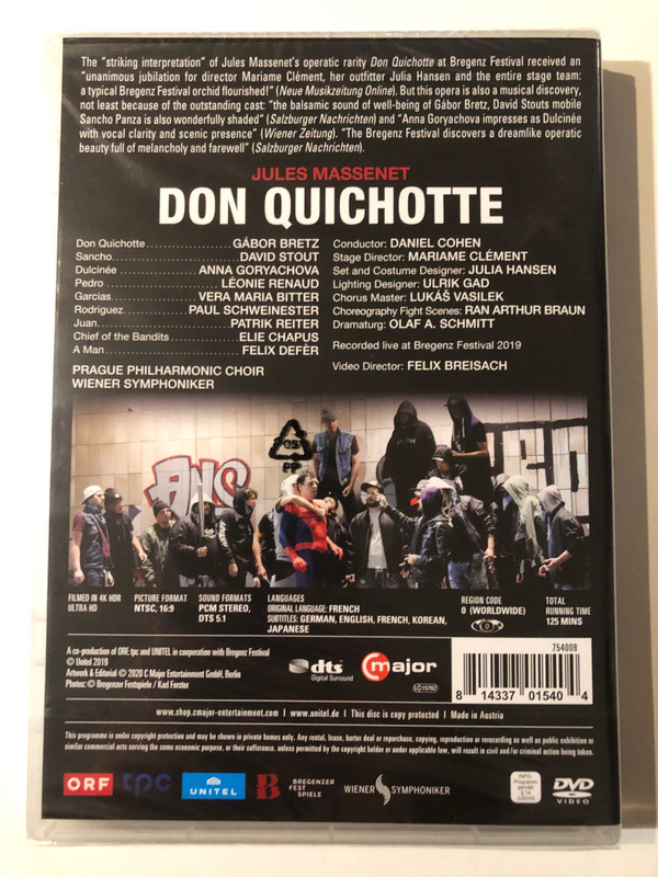 JULES MASSENET - DON QUICHOTTE / GÁBOR BRETZ, DAVID STOUT, ANNA GORYACHOVA / WIENER SYMPHONIKER, DANIEL COHEN / Staged by MARIAME CLÉMENT / UNITEL EDITION / major / DVD Video (814337015404)