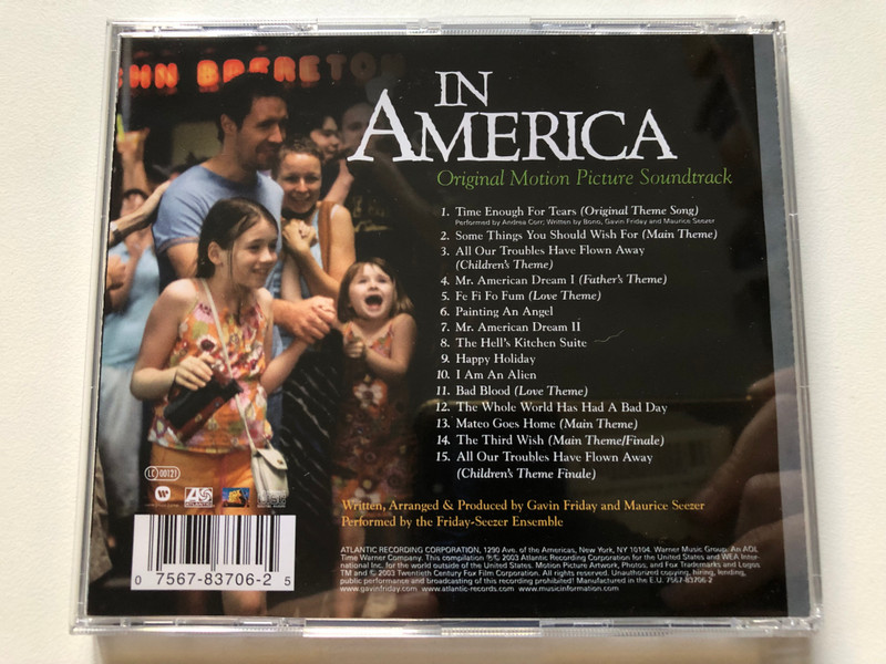 In America (Original Motion Picture Soundtrack) - Music by Gavin Friday and Maurice Seezer / Atlantic Audio CD 2003 / 7567-83706-2