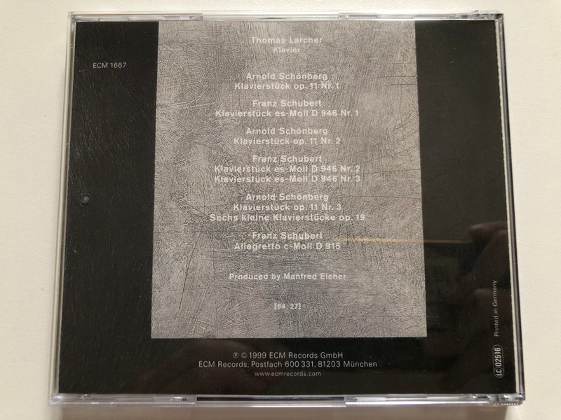 Arnold Schönberg, Franz Schubert - Klavierstücke / ECM Records Audio CD 1999 / ECM 1667