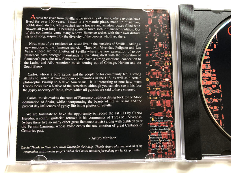 Carlos Heredia – Gypsy Flamenco / Chesky Records Audio CD 1996 / WO 126
