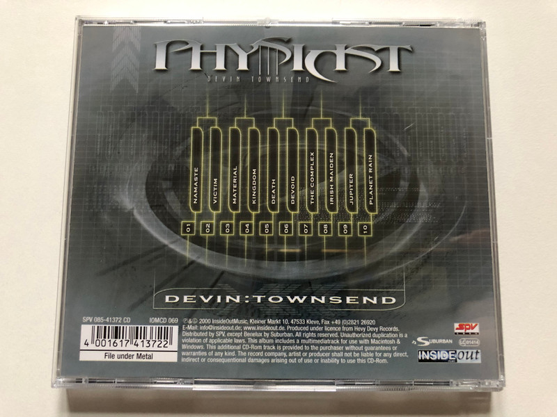 Devin: Townsend – Physicist / Inside Out Music Audio CD 2000 / IOMCD 069