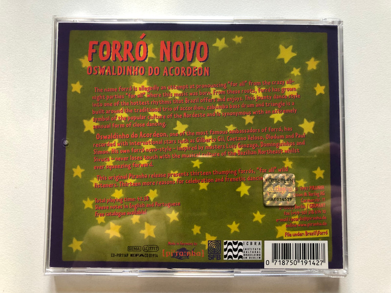 Oswaldinho Do Acordeon – Forró Novo / Piranha Audio CD / CD-PIR 1149