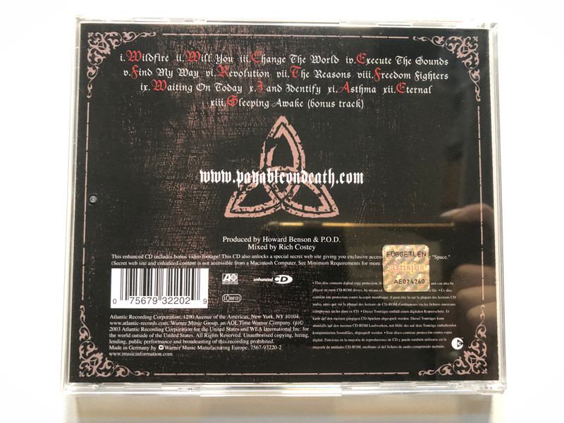 P.O.D. – Payable On Death / Atlantic Audio CD 2003 / 7567-93220-2 