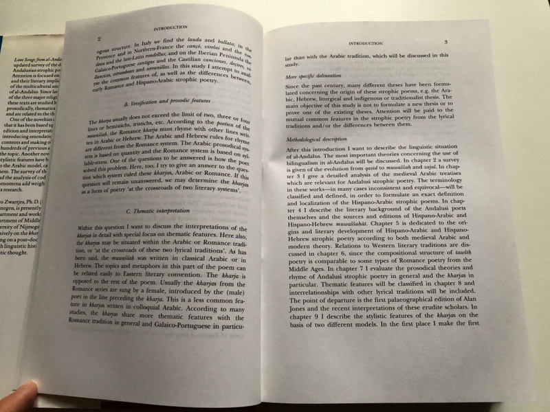 LOVE SONGS FROM AL-ANDALUS / History, Structure and Meaning of the Kharja / BY OTTO ZWARTJES / BRILL LEIDEN NEW YORK KOLN 1997 / Hardcover (9789004106949)