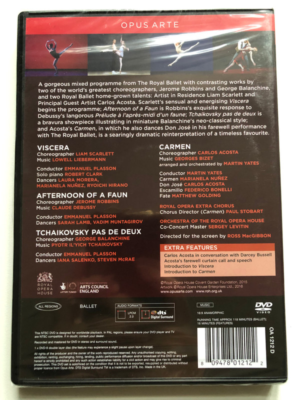 SCARLETT, L.: Viscera / ACOSTA, C.: Carmen (Royal Ballet, 2015) (Blu-ray, HD) / The Royal Ballet's Viscera and Carmen on Blu-ray: An Outstanding Work of Art That Should Not Be Missed (809478072027)