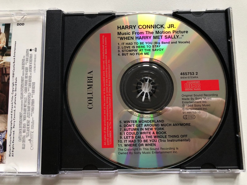 When Harry Met Sally... (Music From The Motion Picture) - A New Comedy by Ron Reiner, Starring Billy Crystal and Meg Ryan / Featuring Eleven Performances by Harry Connick, Jr. / Columbia Audio CD 1989 / 465753 2