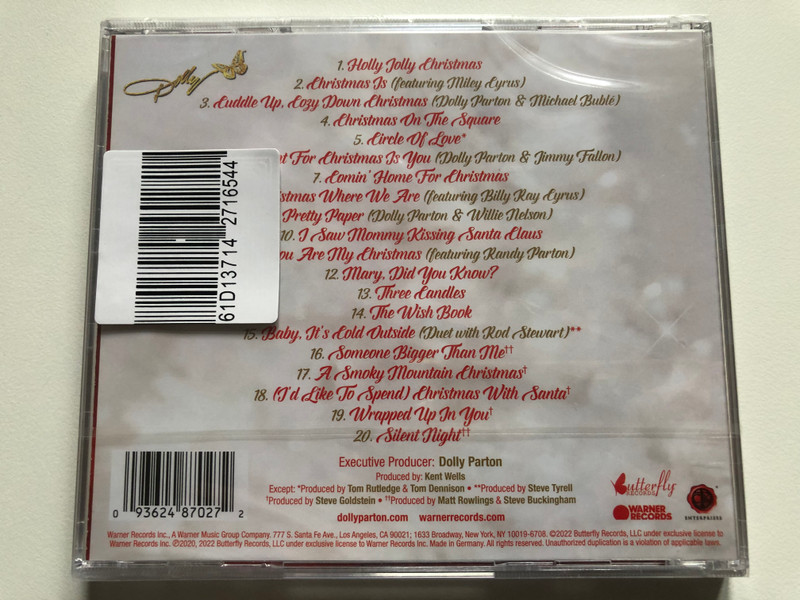Dolly Parton – A Holly Dolly Christmas / Ultimate Deluxe Edition / 20 tracks, 8 bonus tracks including Previously Unreleased Songs From A Smoky Mountain Christmas / Butterfly Records Audio CD 2022 / 093624870272