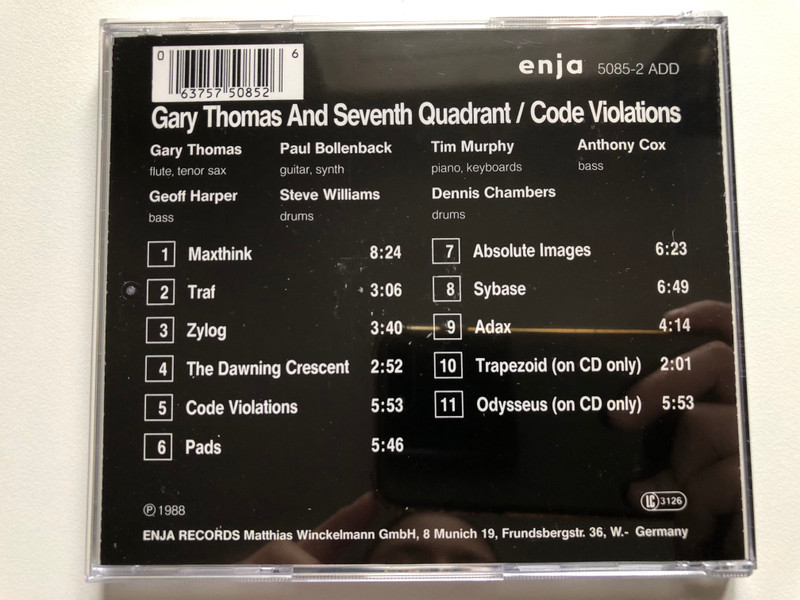 Gary Thomas And Seventh Quadrant – Code Violations / Enja Records Audio CD 1988 / 5085-2