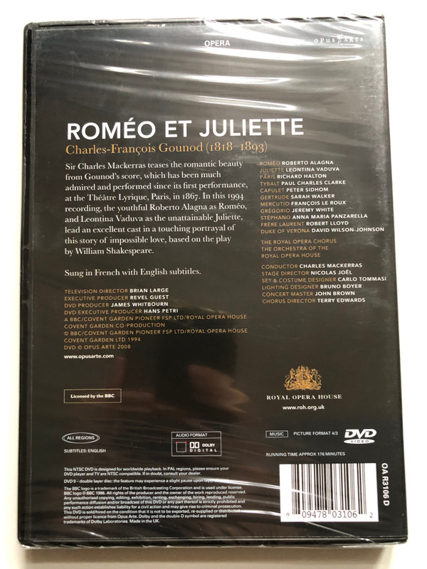 Charles-François Gounod  ROMÉO ET JULIETTE  THE ORCHESTRA OF THE ROYAL OPERA HOUSE  THE ROYAL OPERA CHORUS  OPUS ARTE (809478031062)