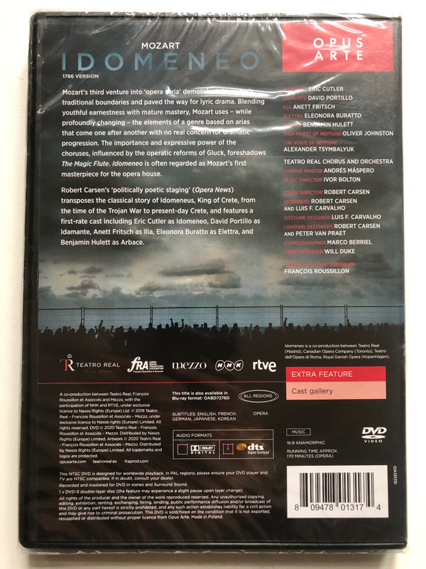 Mozart Idomeneo  TEATRO REAL CHORUS AND ORCHESTRA  CINEMA MUSICA PRODUCTIONS DISTRIBUTION  OPUS ARTE (809478013174)
