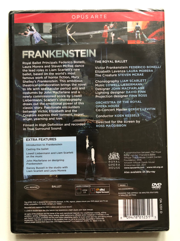 FRANKENSTEIN  FEDERICO BONELLI , LAURA MORERA , STEVEN MCRAE  ORCHESTRA OF THE ROYAL OPERA HOUSE  Opus Arte (809478012313)