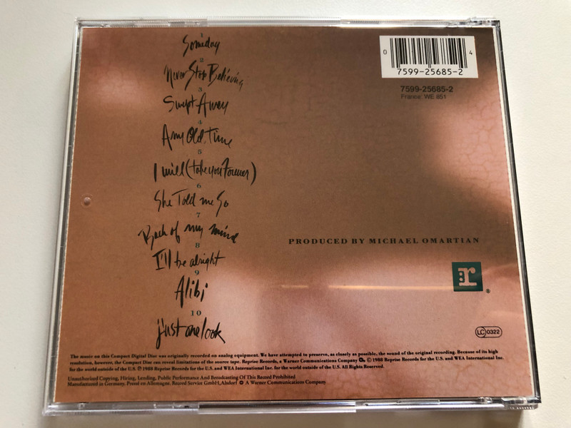 Christopher Cross – Back Of My Mind / PRODUCED BY MICHAEL OMARTIAN / LC 0322 / Audio CD (075992568524)