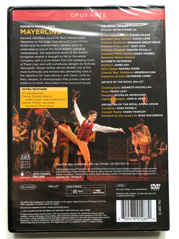 KENNETH MACMILLAN'S MAYERLING  ORCHESTRA OF THE ROYAL OPERA HOUSE  OPUS ARTE (809478012870)