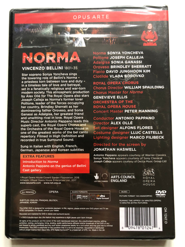 BELLINI NORMA  ROYAL OPERA CHORUS  ORCHESTRA OF THE ROYAL OPERA HOUSE  Opus Arte (809478012474)