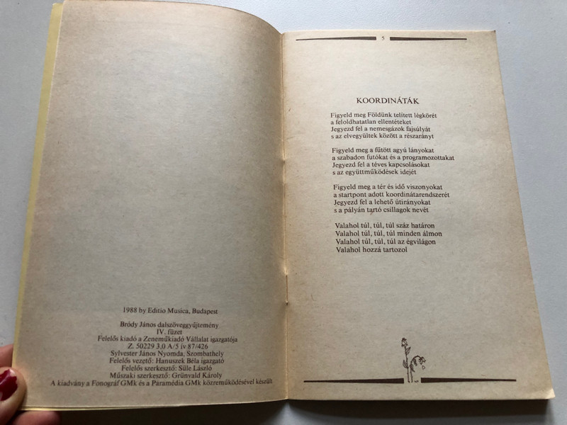 Majdnem Minden Szövege / IV. Füzete 1976-1978 / Bródy János / ZENEMŰKIADÓ, BUDAPEST, 1988 / Paperback