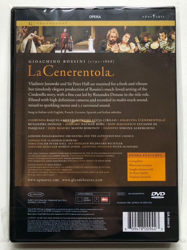 Rossini - La Cenerentola  Ruxandra Donose, Maxim Mironov, Simone Alberghini, Luciano Di Pasquale, Nathan Berg, Vladimir Jurowski  Glyndebourne Opera  Opus Arte (809478009443)