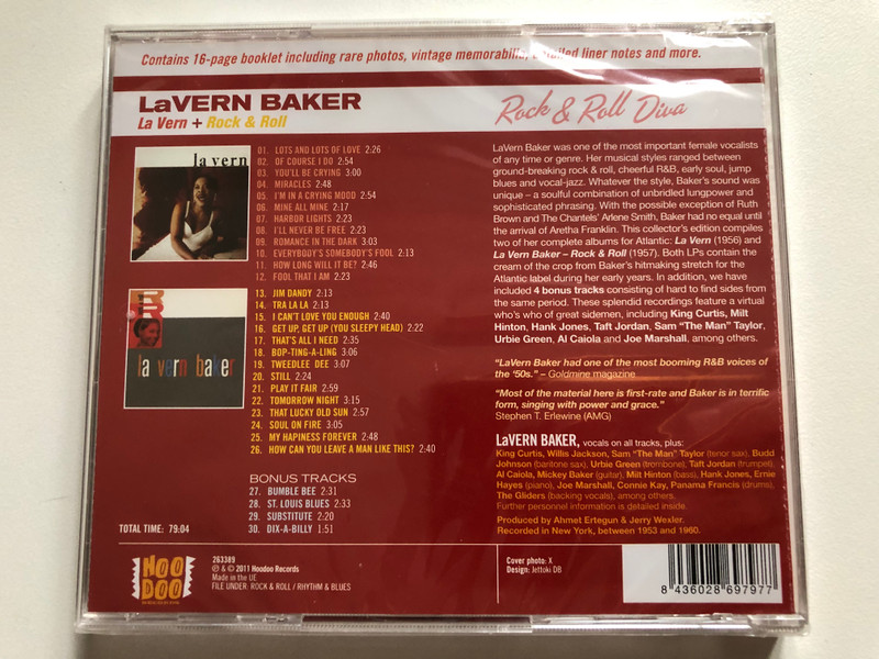 LaVern Baker – LaVern plus Rock & Roll / 2 LP on 1 CD / Including: 16-Page Booklet, Rare Photos, Vintage Memorabilia Detalied Liner Notes / Hoodoo Records Audio CD 2011 / 263389