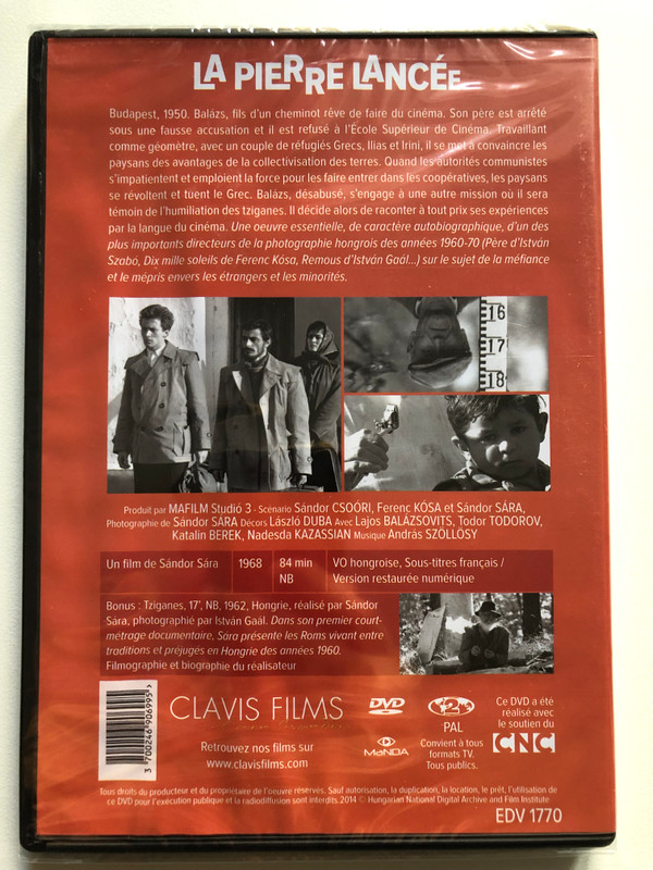 LA PIERRE LANCÉE / UN FILM DE Sándor SÁRA / VERSION RESTAURÉE NUMÉRIQUE / NOUVELLE VAGUE DERRIÈRE LE RIDEAU DE FER / CLAVIS FILMS / DVD Video (3700246906995)