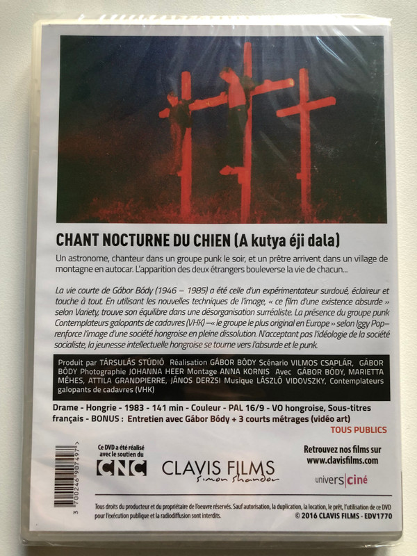 A kutya éji dala 1983 / CHANT NOCTURNE DU CHIEN - GÁBOR BÓDY / VERSION RESTAURÉE / CLAVIS FILMS / Simon shandor / CNC / DVD Video (3700246907497) 