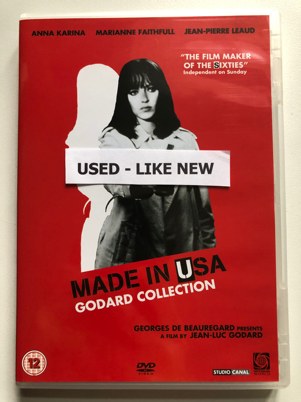 MADE IN USA - GODARD COLLECTION  GEORGES DE BEAUREGARD PRESENTS A FILM BY JEAN-LUC GODARD  ANNA KARINA, MARIANNE FAITHFULL, JEAN-PIERRE LEAUD  STUDIO CANAL  DVD Video (5060034578864)