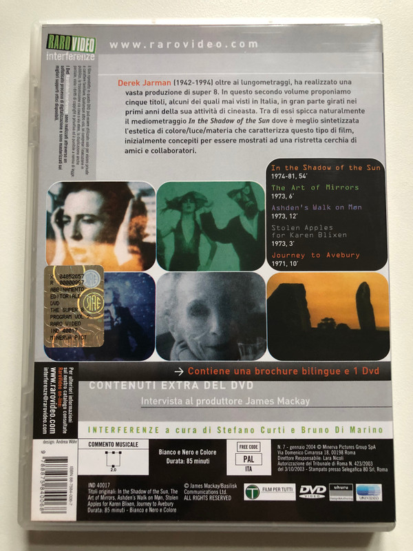 The Superd Programme vol.2  Derek Jarman  GIANLUCA & STEFANO CURTI EDITORI  RARO VIDEO Interferenze  DVD Video (9788875840068)