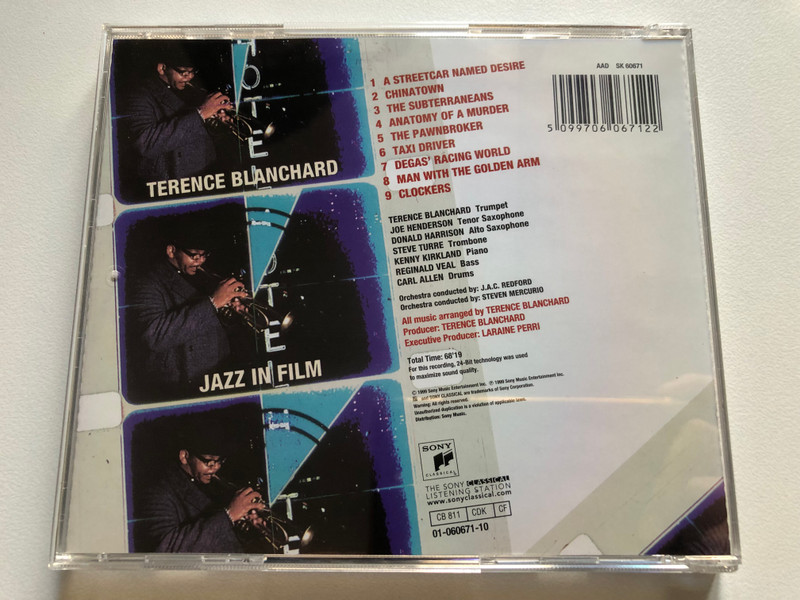 Terence Blanchard: Jazz In Film - with Joe Henderson, Donald Harrison, Steve Turre, Kenny Kirkland, Reginald Veal, Carl Allen / Sony Classical Audio CD 1999 / SK 60671