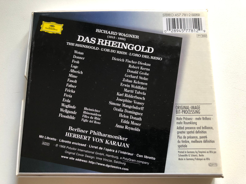 Richard Wagner: Das Rheingold - Berliner Philharmoniker, Herbert von Karajan / The Originals / Deutsche Grammophon 2x Audio CD, Box Set, Stereo / 457 781-2