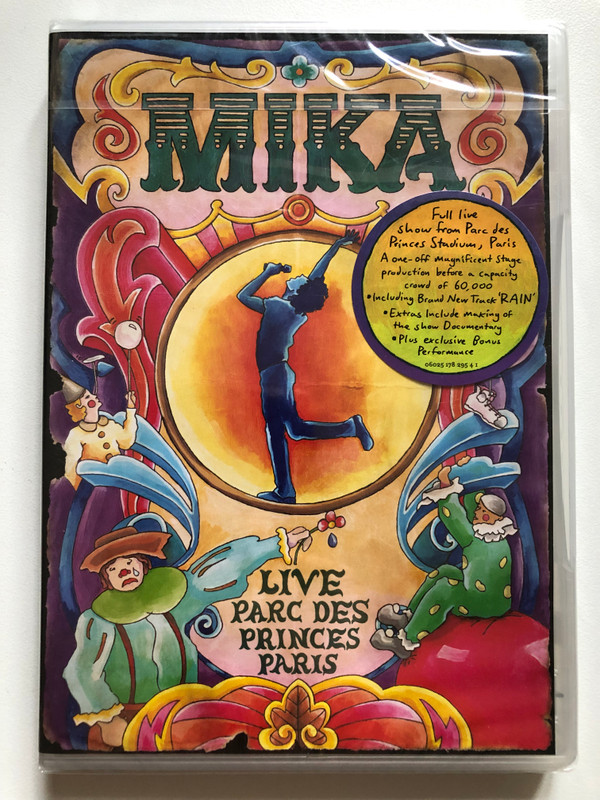 MIKA – Live Parc Des Princes Paris / Full live show from Parc des Princes Stadium, Paris / Including Brand New Track 'Rain'; Extras include making of the show Documentary / Universal Records DVD Video CD / 06025 178 295 4 1
