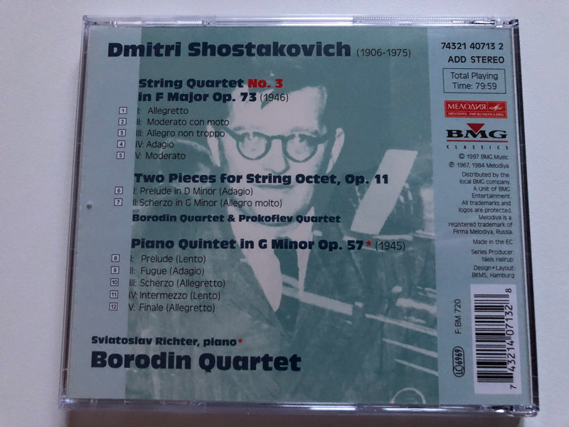 Dmitri Shostakovich - Complete Quartets, Piano Quintet - Sviatoslav Richter, Borodin Quartet / Мелодия 6x Audio CD, Box Set / 74321 40711 2Dmitri Shostakovich - Complete Quartets, Piano Quintet - Sviatoslav Richter, Borodin Quartet / Мелодия 6x Audio CD, Box Set / 74321 40711 2