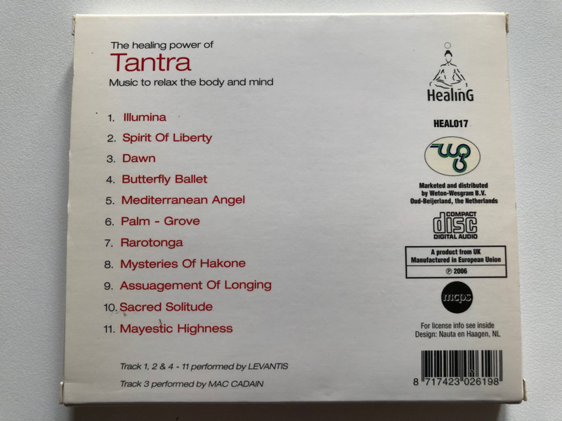 The Healing Power Of Tantra - Music to relax the body and mind / Healing Audio CD 2006 / HEAL017